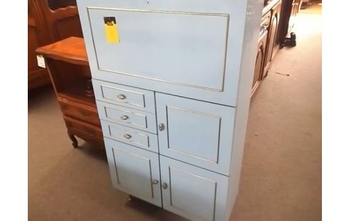 MEUBLE DE RANGEMENT BLEU 3T 4P (MANQUE 1 POIGNEE)