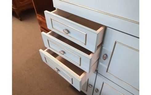 MEUBLE DE RANGEMENT BLEU 3T 4P (MANQUE 1 POIGNEE)