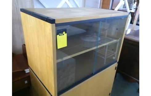 MEUBLE DE RANGEMENT 2P VITREES 1P BOIS