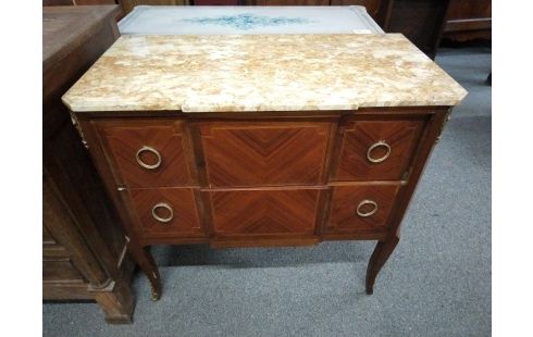 COMMODE BOIS DE ROSE 2 TIROIRS