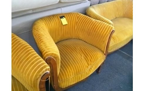 SALON CANAPE + 2 FAUTEUILS JAUNE