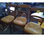 LOT DE 3 CHAISES PAILLEES