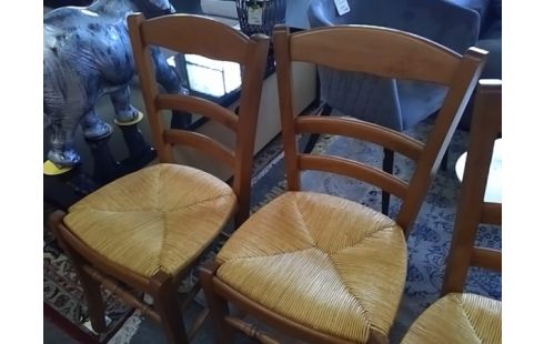 LOT DE 3 CHAISES PAILLEES