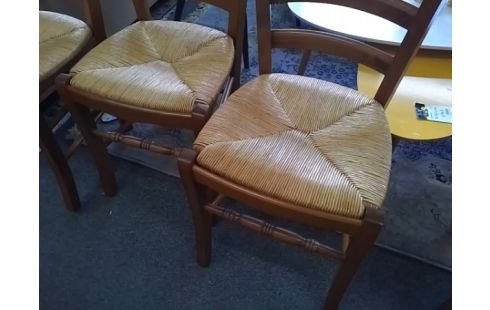 LOT DE 3 CHAISES PAILLEES