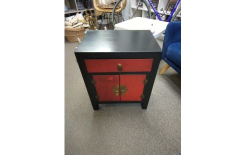 MEUBLE D'APPOINT 2PORTES 1 TIROIR STYLE ASIATIQUE