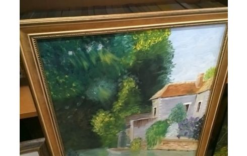 CADRE PEINTURE BORDS DE RIVIERE