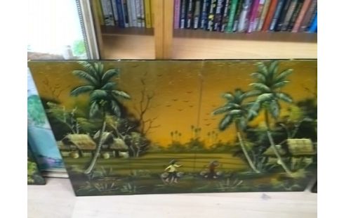 CADRE LAQUE DOREE RIZIERE