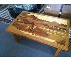 TABLE BASSE STYLE MARQUETTERIE MALGACHE