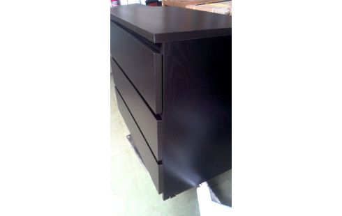 CHIFFONNIER IKEA 3 TIROIRS FONCE BRUN