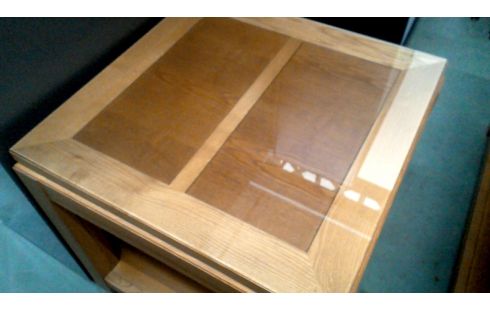 MESA DE SALÓN AÑADA CUADRADO, , MADERA HIELO