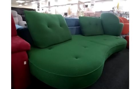 CANAPE MODERNE VERT 2 POUFS 2 FAUTEUILS