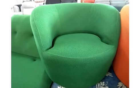 CANAPE MODERNE VERT 2 POUFS 2 FAUTEUILS