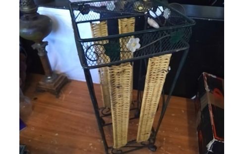 PORTE PARAPLUIE FER ET OSIER H44