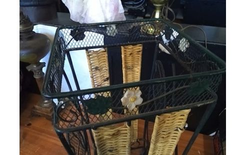 PORTE PARAPLUIE FER ET OSIER H44