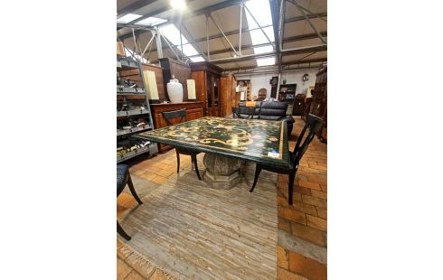 TABLE MARQUETERIE MARBRE ITALIEN