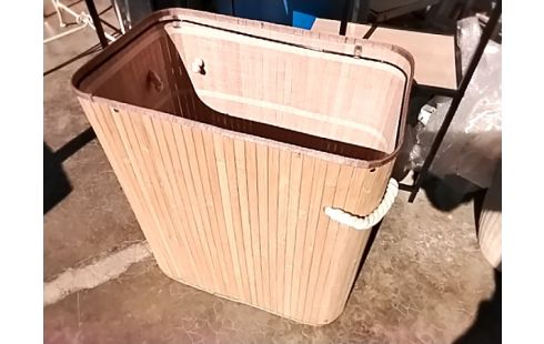 PANIERE A LINGE LAMELLES BAMBOU