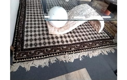 TAPIS Laine marron ecru 190x260