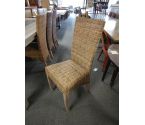 4 CHAISES ROTIN TRESSE LOT