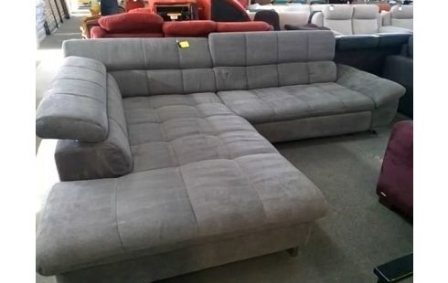 CANAPE D'ANGLE TISSU GRIS (QLQS TROUS DE CIGARETTE)