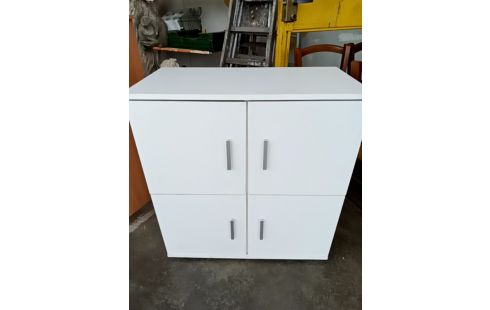 MEUBLE BAS 4PTS MÉLAMINE BLANC