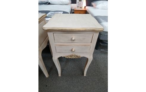 CHEVET 2 TIROIRS PATINE DORÉ