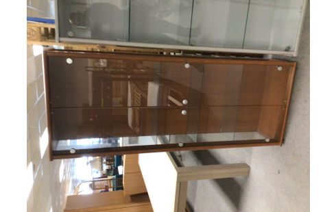 VITRINE 2P VITRÉ MODERNE BRUN