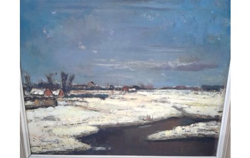 SCHILDERIJ WINTER BIJ EIKEVLIET/SIGNATUUR
