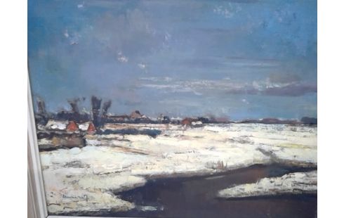 SCHILDERIJ WINTER BIJ EIKEVLIET/SIGNATUUR