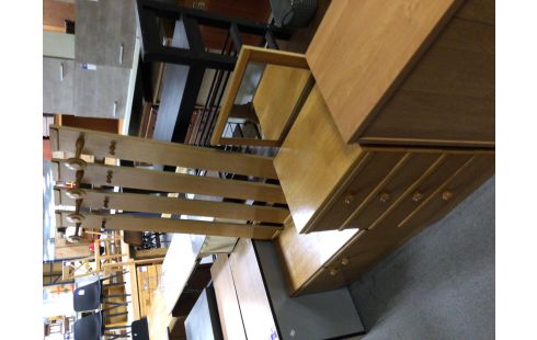 VESTIAIRE PIN 2 PORTES 4 TIROIRS