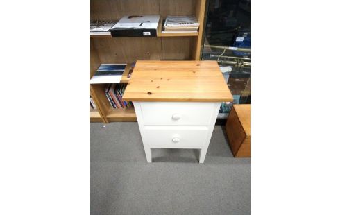 CHEVET 2 TIROIRS PATINE CREME