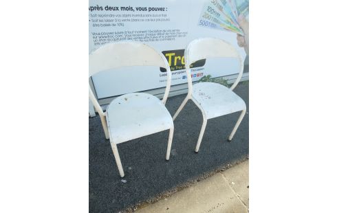 FAUTEUIL METAL BLANC