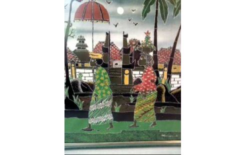 BILD IM RAHMEN AUF STOFF <FRAUEN>