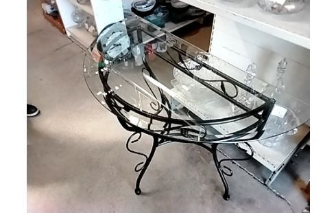 CONSOLE VERRE FER FORGÉ