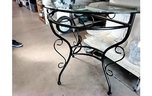 CONSOLE VERRE FER FORGÉ