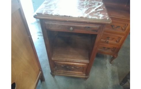 CHEVET 1 TIROIR 1 PORTE DESSUS MARBRE