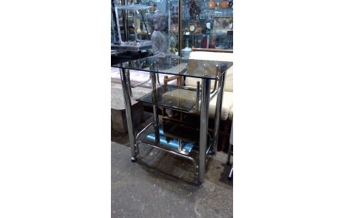 MEUBLE TELE CHROME ET VERRES