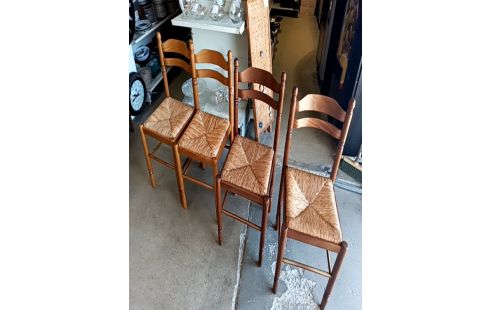 CHAISE BOIS ET PAILLE LA PAIRE