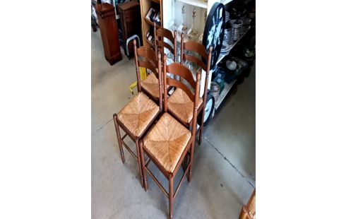 CHAISE BOIS ET PAILLE LA PAIRE