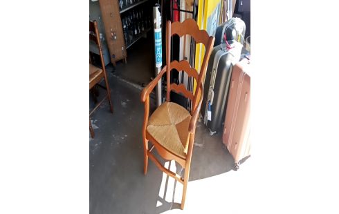 FAUTEUIL BOIS ET PAILLE