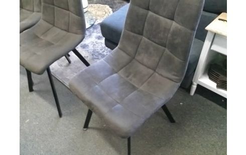 LOT DE 6 CHAISES TISSU GRIS