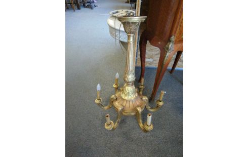 LUSTRE BOIS DORE GRAND MODELE
