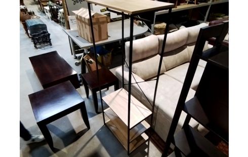 PENDERIE + 3 RANGEMENT NOIR ET BOIS