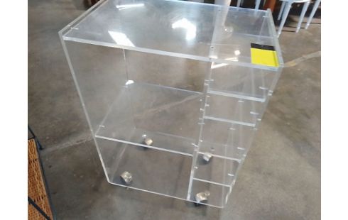 DESSERTE A ROULETTES PLEXIGLAS