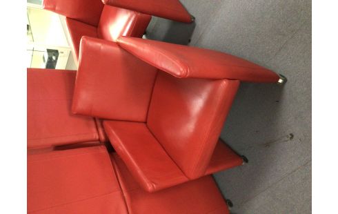 FAUTEUIL CUIR ROUGE MOBITEC