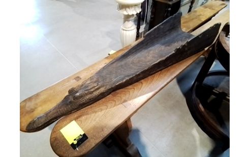 SCULPTURE  CROCODILE EN BOIS