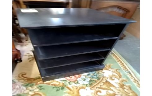 MEUBLE D'APPOINT BAS GRIS ÉTAGÈRE MELAMINĖ