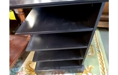 MEUBLE D'APPOINT BAS GRIS ÉTAGÈRE MELAMINĖ