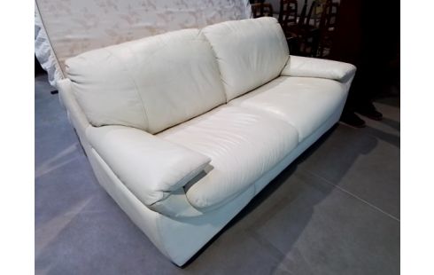 CANAPE BLANC CUIR