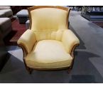 FAUTEUIL EN BOIS ET TISSUS JAUNE