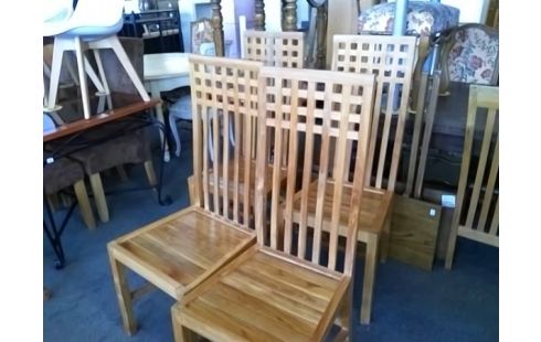 LOT DE 5 CHAISES BOIS